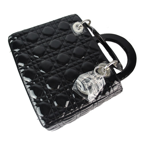Christian Lady Dior Patent Leather Bag 9226 Black Christian Lady Dior Patent Leather Bag 9226 Black
